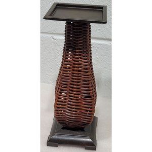 Partylite Island Escape Wicker Rattan Metal Candle Holder 10"